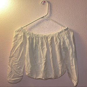 brandy melville white off the shoulder maura top